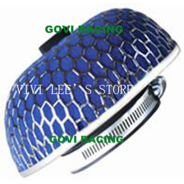Sponge Car Air Filter with 76mm Iron Mesh Blue Universal for Car Air Intake Pipe